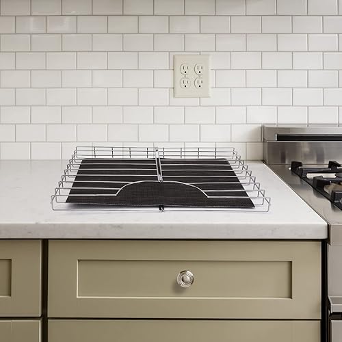 Miniatura 6 de YeeBeny Soporte para manteles individuales, archivo de pared de bolsillo individual  Acero  Organizador de cocina, soporte para manteles