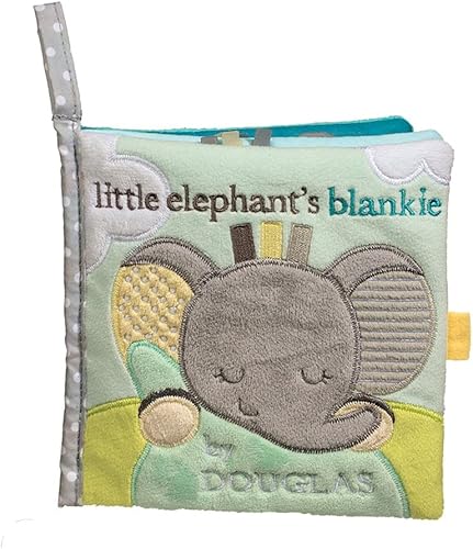 Douglas Libro de actividades de felpa suave de elefante gris bebé