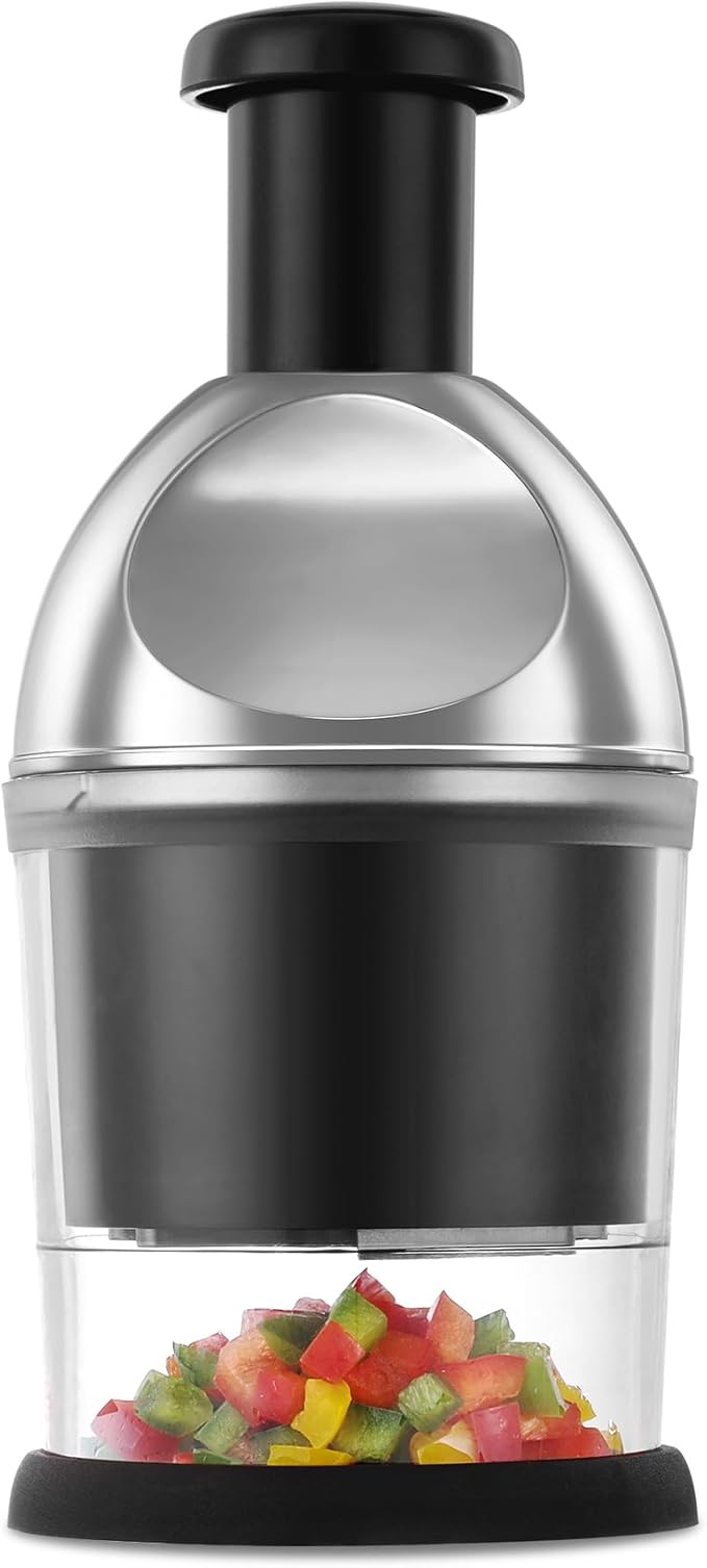 Food Chopper, Hand Chopper Dicer Easy to Clean, Manual Slap