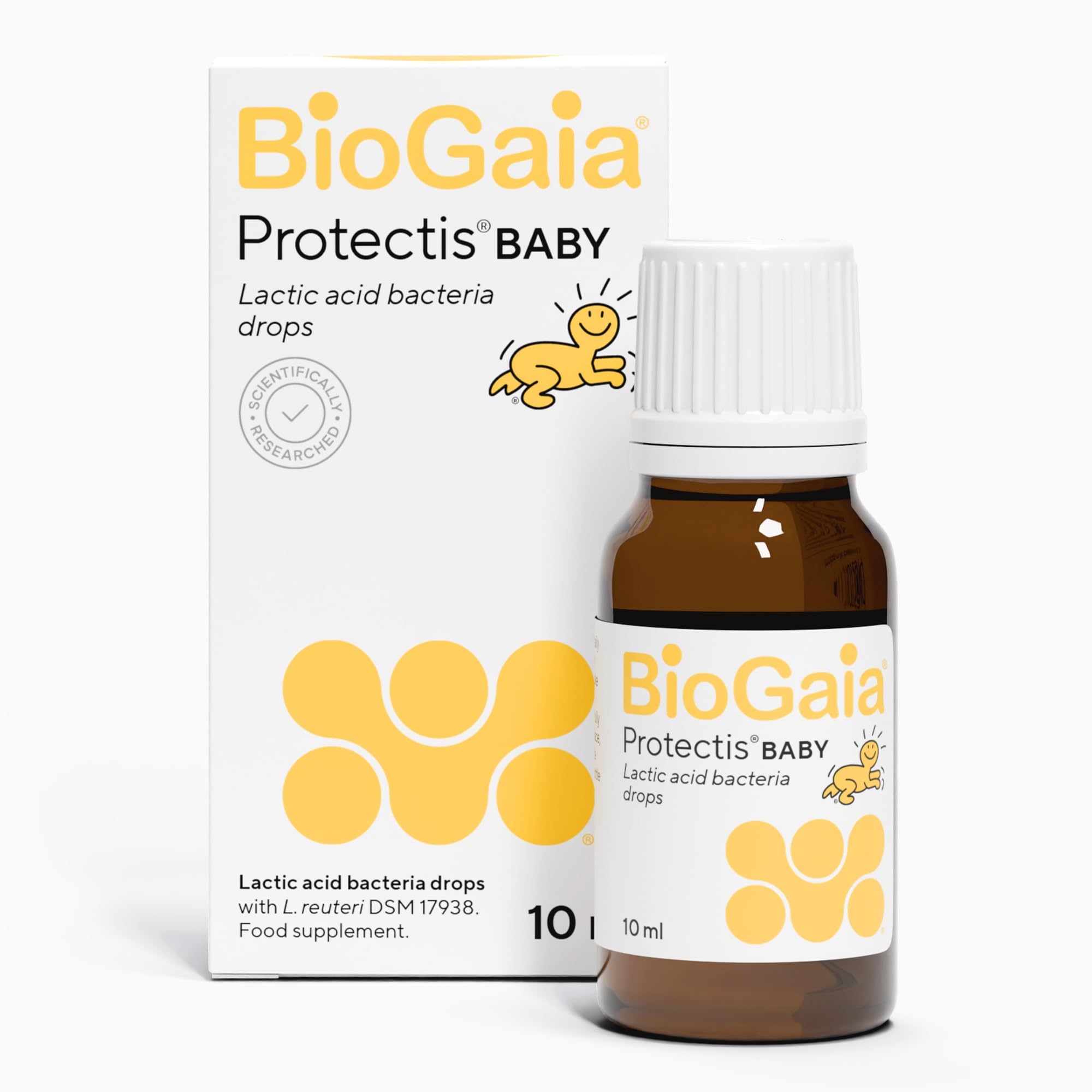 BioGaiaProtectis Baby Drops | Probiotic Supplement for Newborns, Babies & Infants | Daily Digestive Support with ﻿100 Million Live L. Reuteri Probiotics | Features LongevityGuard | 10 ml