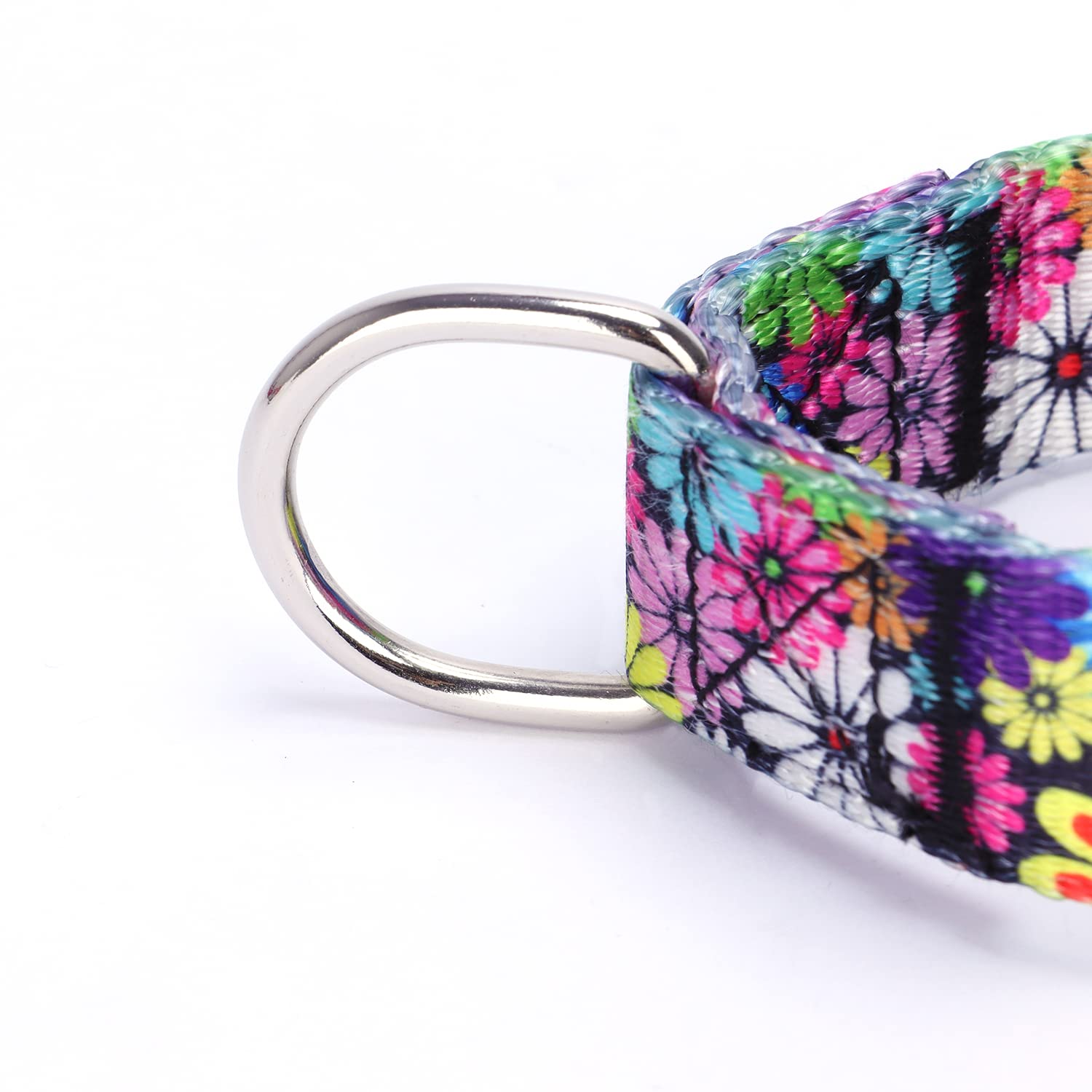 haoyueer Heavy Duty Nylon Adjustable Martingale Dog Collar for Walking Training Boy and Girl Dogs (M:36-45CM, flower butterfly) - Image 3