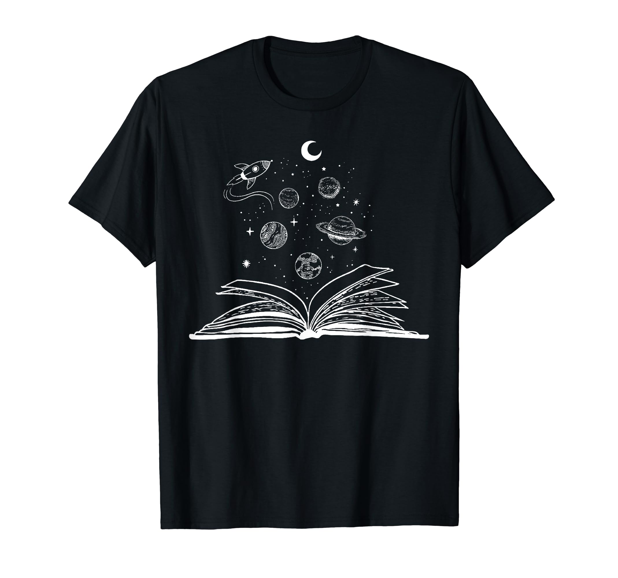 Book Outer Space Gift IdeasSpace Books Bookworm Astronomy Science Galaxy Planet T-ShirtOEKO-TEX STANDARD 100