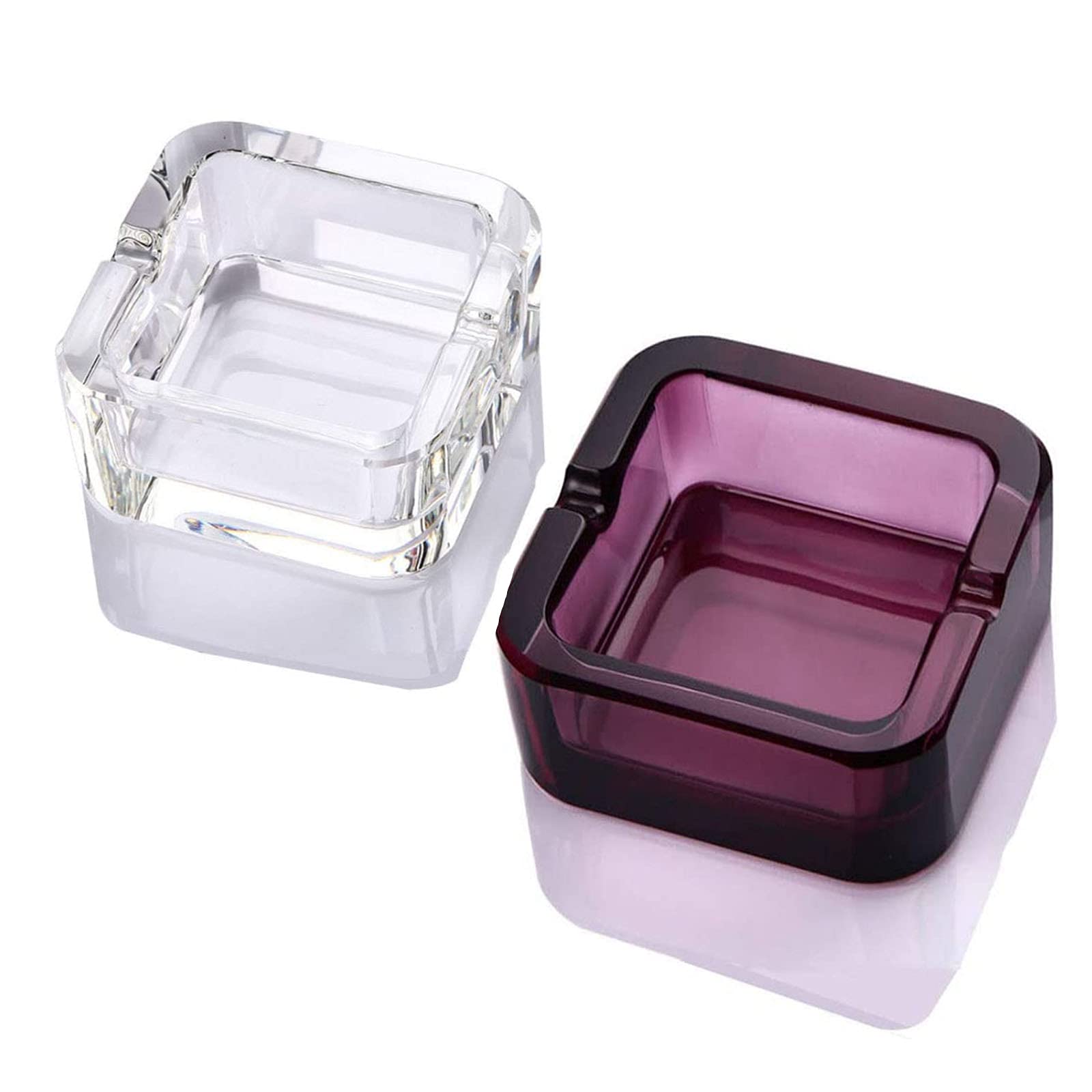 Cendrier en verre cristal (violet, grand)