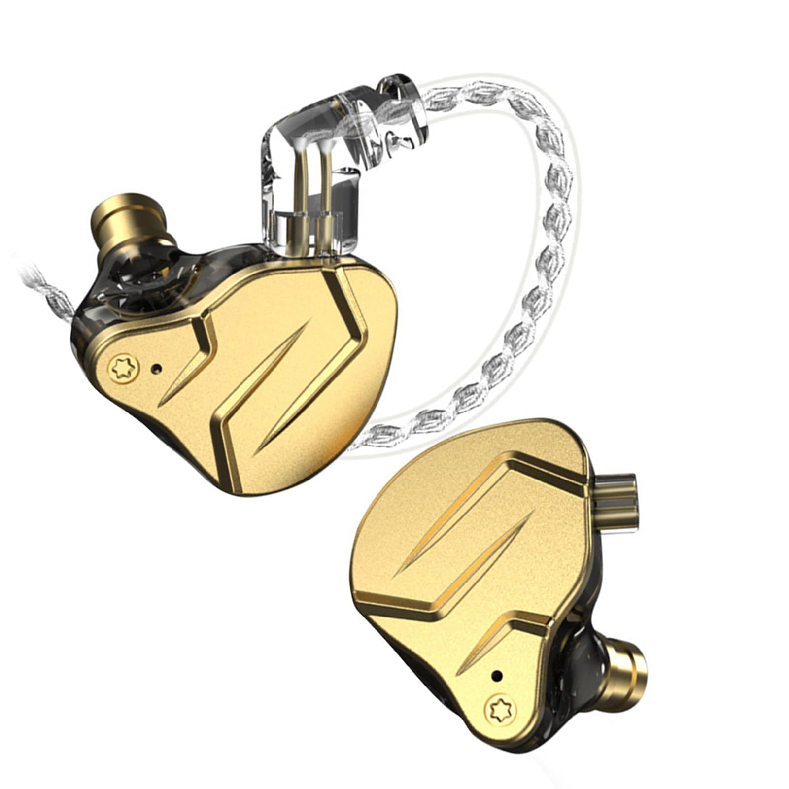 Écouteurs Filaires Hybrides HiFi DJ Running Sport, Conception Métallique Exquise 1BA + 1DD, pour équipement de Prise 3.5mm (sans Micro)