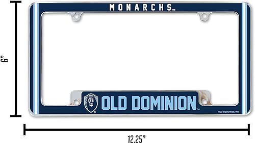 Miniatura 263 de Rico Industries NCAA Classic 12" x 6" Chrome All Over Automotive License Plate Frame for Car/Truck/SUV