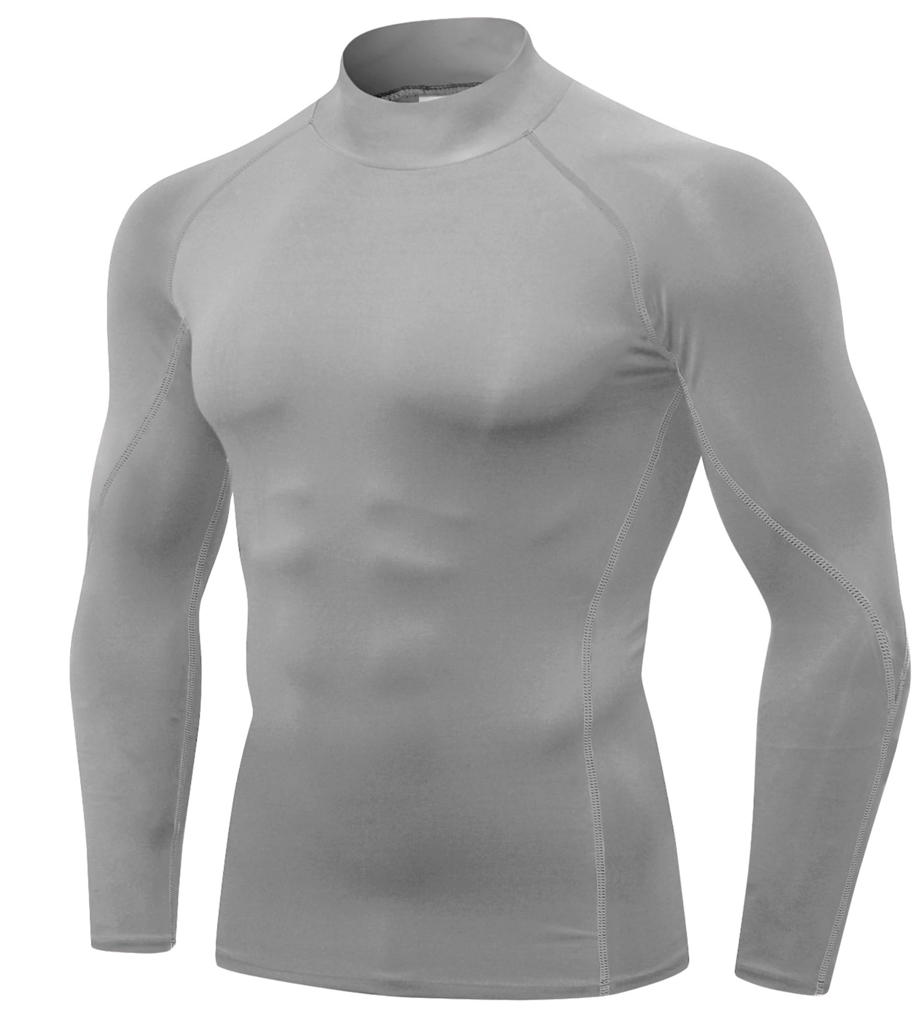 Mens Mock Turtleneck Compression Long Sleeve Shirts Workout Base Layer Tops