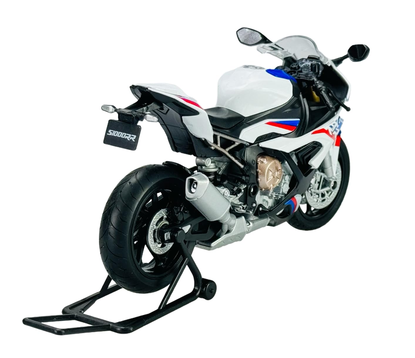 Moto pour Miniature Alliage Moulé sous Pression L'éPour Chelle 1:18 avec Volant pour BMW R1250 RT R 1250(Black- Silver