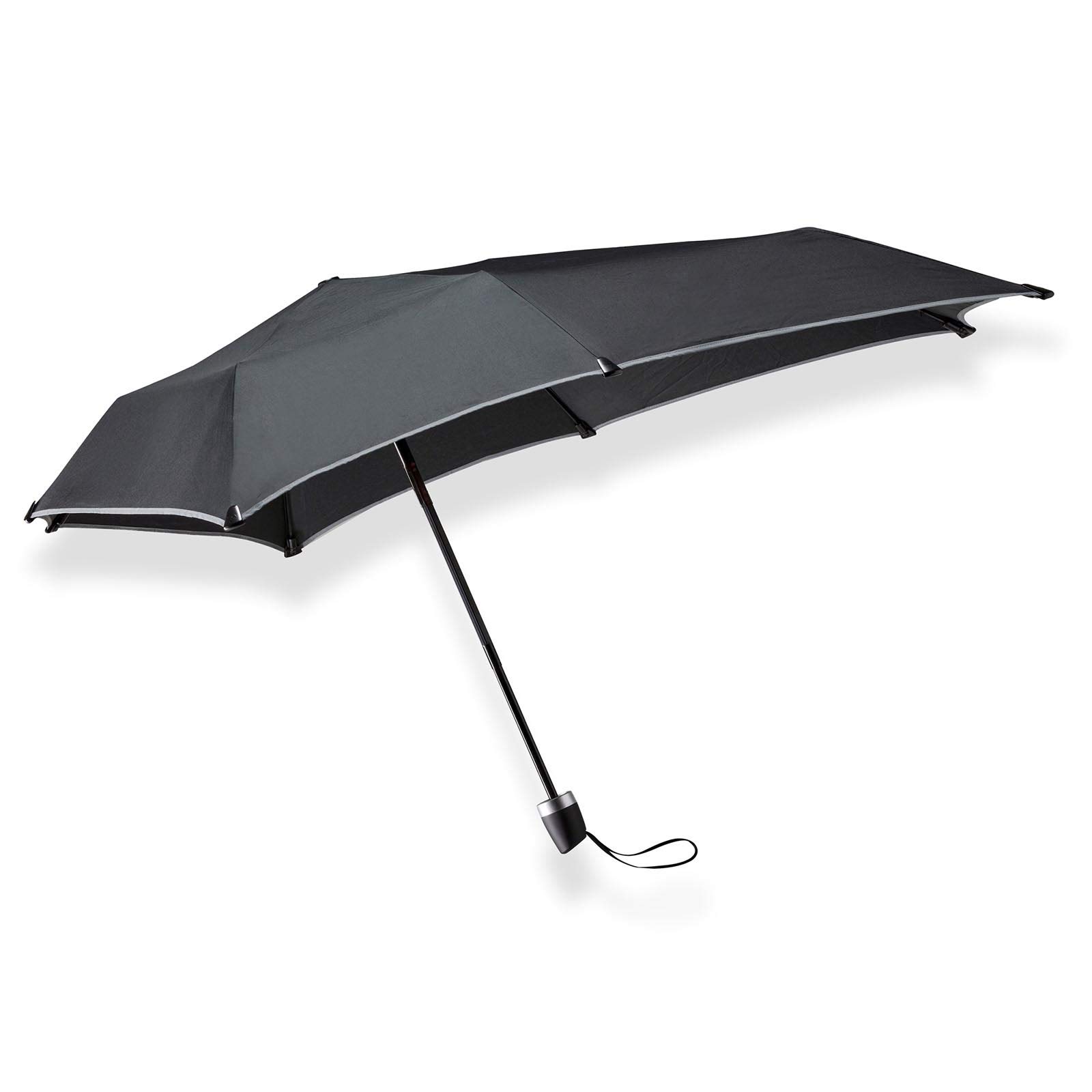 Senz° Mini Foldable Storm Umbrella Black Reflective, Black Reflective, S