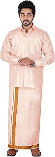 prakasam cotton TISSUE FABRIC COLOUR FULL SLEEVE SHIRT WITH MATCHING DHOTI(2.00M) (2IN1) SET-picture-25