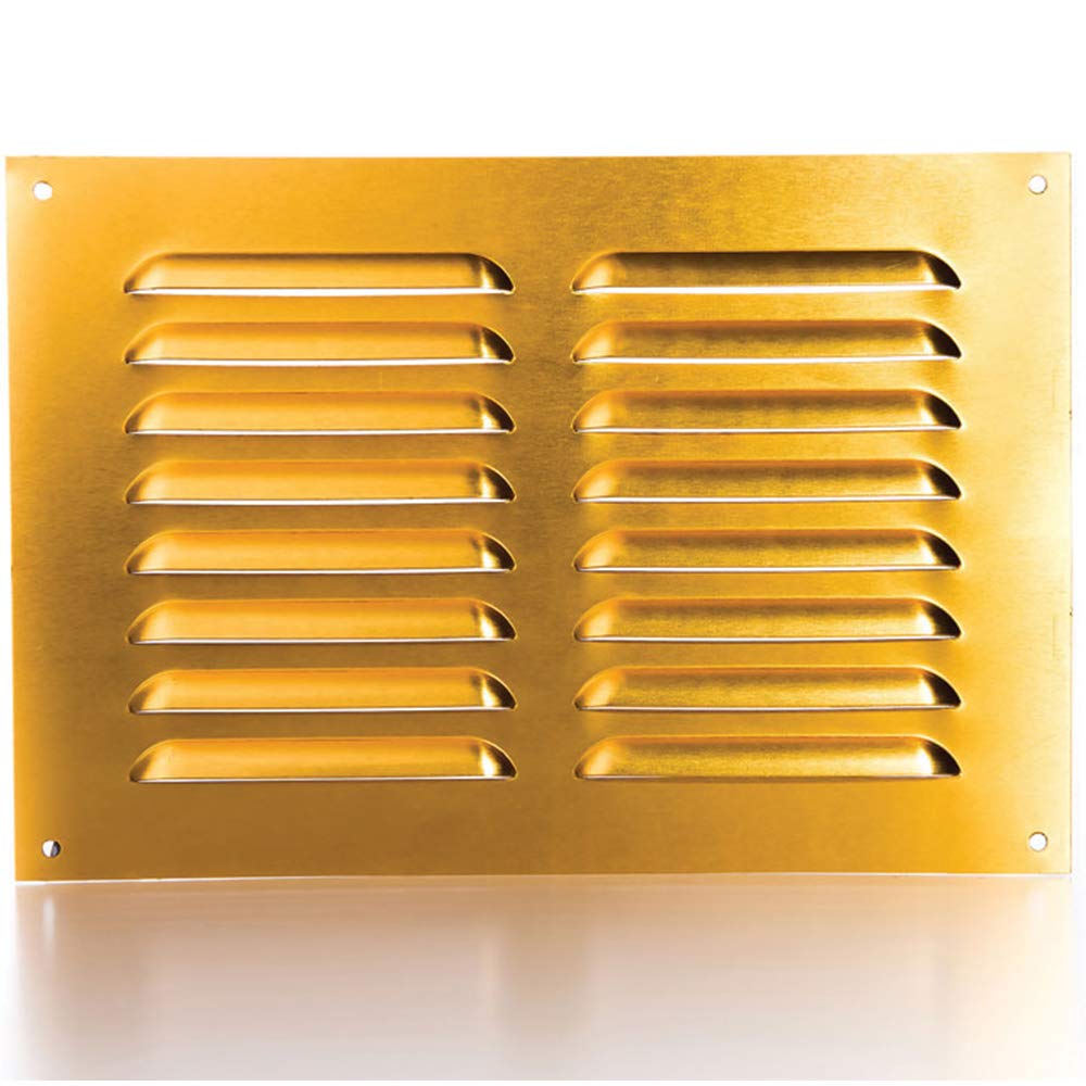 Rytons 9X6 Brass Anodised Aluminium Louvre Ventilation Grille