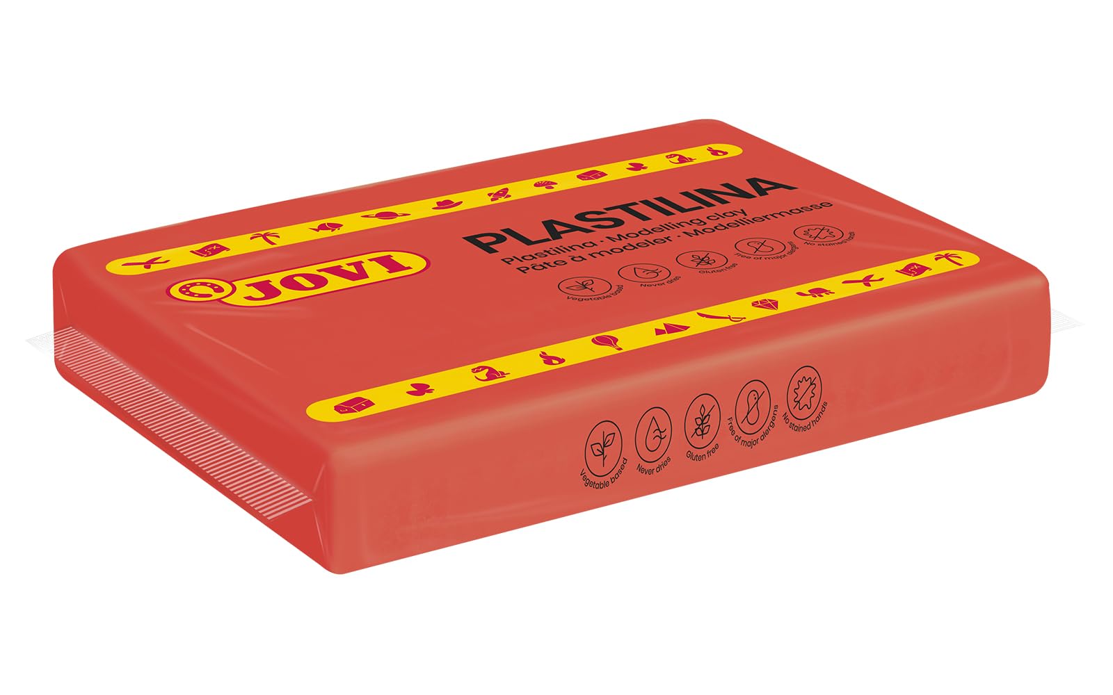 Jovi - Pudełko modeliny 100% roślinnej, 15 x 350 g granulek, kolor czerwony, bezglutenowa (7205)