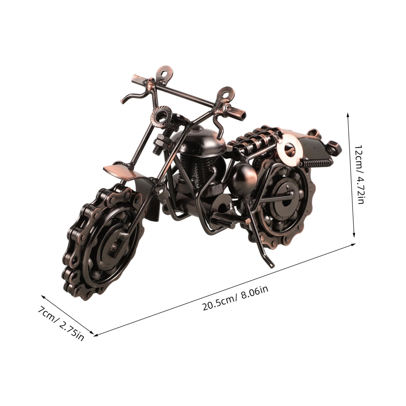 Motorrad Skulptur aus Eisenlegierung im Vintage Stil Dekoratives Kunsthandwerk Robust und Leicht Beschädigt als Schreibtisch oder Wohnzimmerschmuck