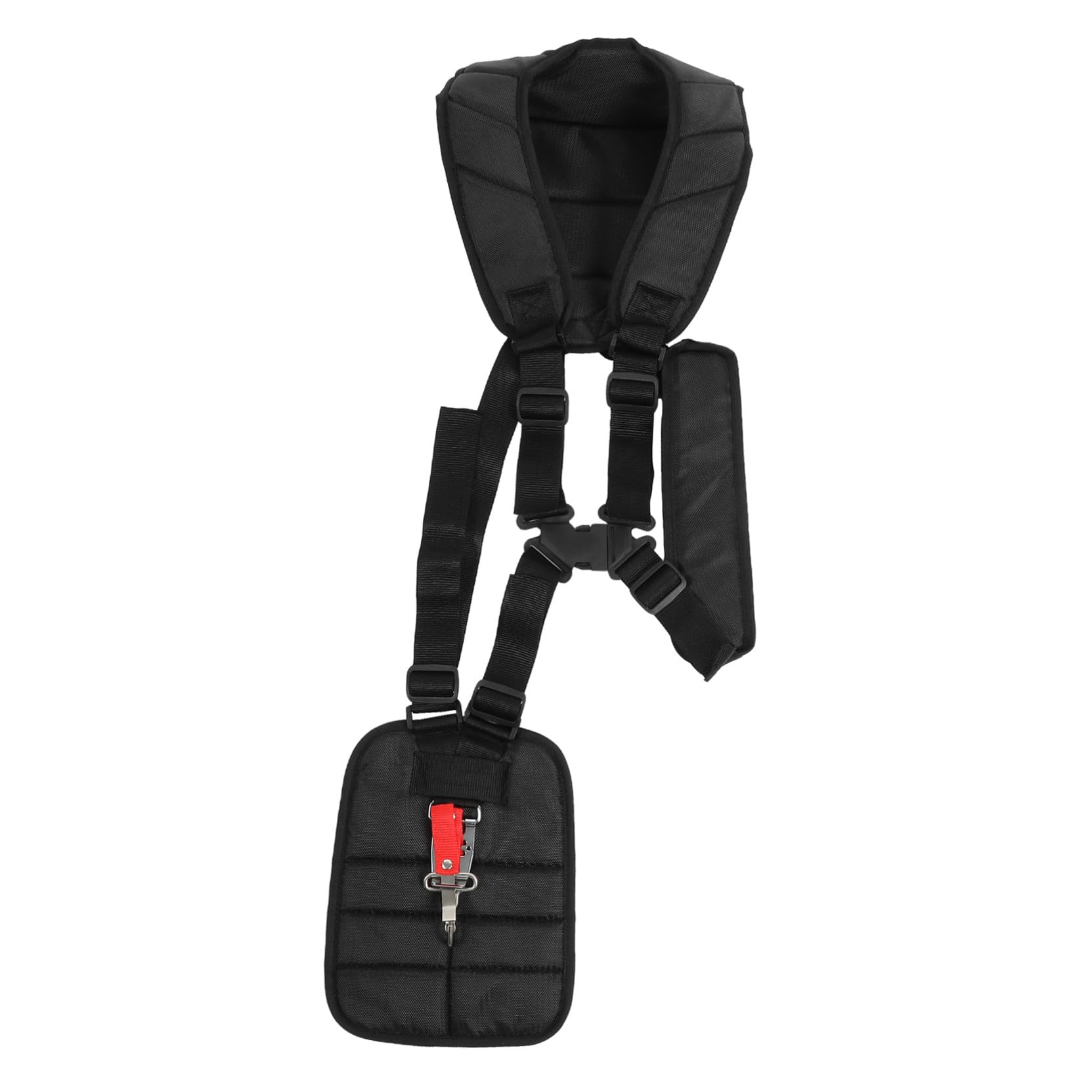 Levemolo de Hombro Ajustable para Cortacésped Doble Soporte para Desbrozadora y Segadora de Hierba con Gancho de Transporte Accesorio Resistente y Cómodo para Trabajo Prolongado Color Negro