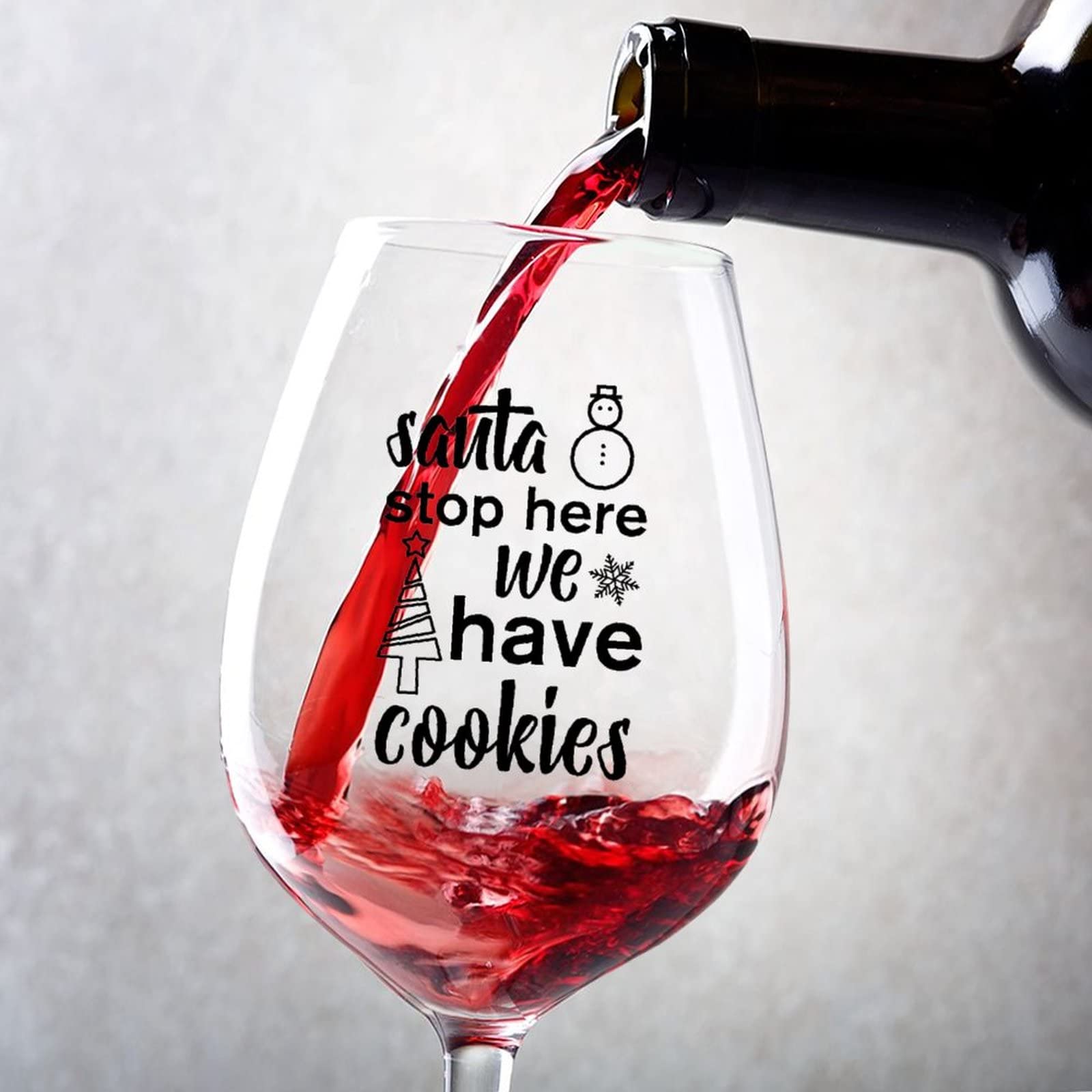Verres à vin rouge avec inscription festive lot de 2 contenants 500 ml pour gâter vos proches