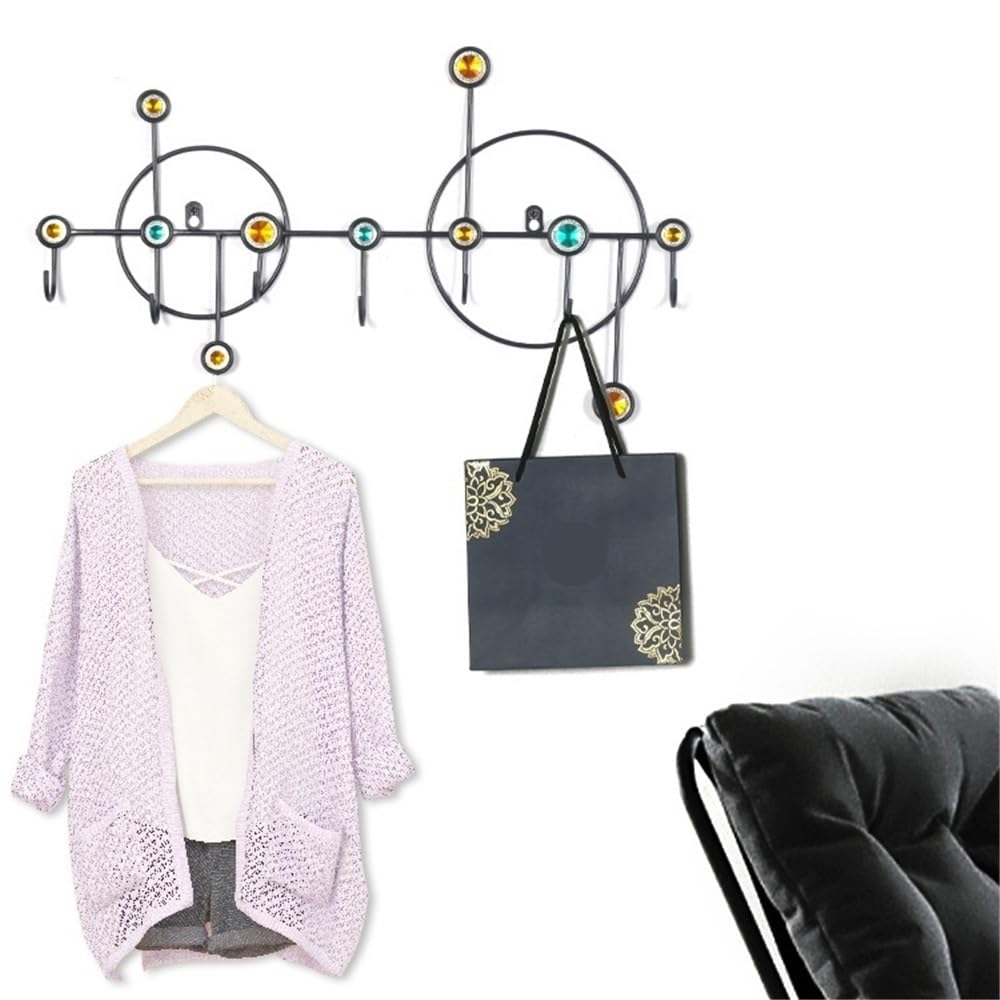 Kleiderhaken Wand Kreative Wandgarderobe mit 7 Haken, dekorativer Schlüssel-Kleiderhaken for Eingangsbereich, Schlafzimmer, Veranda Wandgarderobe(Gold)