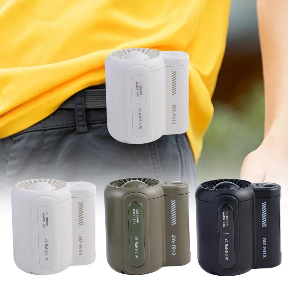 Mini ventilatore da vita, ventilatore portatile 2025, 3 velocità, forte flusso d'aria, indossabile, con clip personale, ventilatore ricaricabile con clip per cintura con porta USB per lavori
