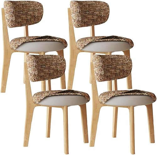 Miniatura 37 de YVYKFZD Sillas de comedor de madera maciza, juego de sillas de comedor sin brazos, sillas de cocina tapizadas, silla de sala de estar con funda de