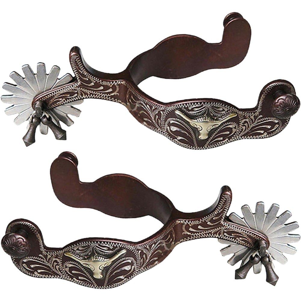2pcs Horse Spurs, Steel Anti Rust Western Style Spur Cowboy Horse Boot Spurs for Equestrian Competition Equipments