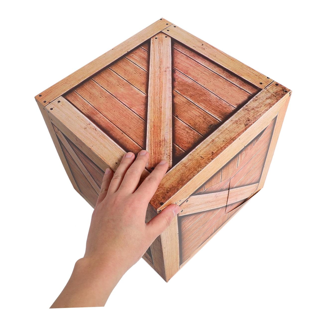 KOMBIUDA Cajas Decorativas de Madera Simulada Decoración Temática Occidental Vaquera 30x30x30 Cm, Set 3 Piezas Centro de Mesa para Fiestas del Oeste y Eventos Temáticos