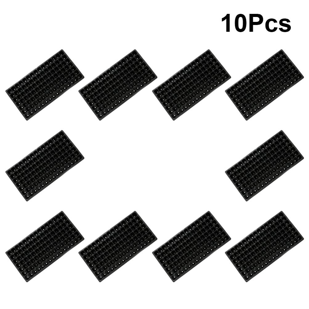 Vassoio Germinazione PVC 105 Celle Fori 10 Pezzi Nero | Giardinaggio Domestico e Balcone, Peso 100g, Struttura per Semina e Crescita Radici