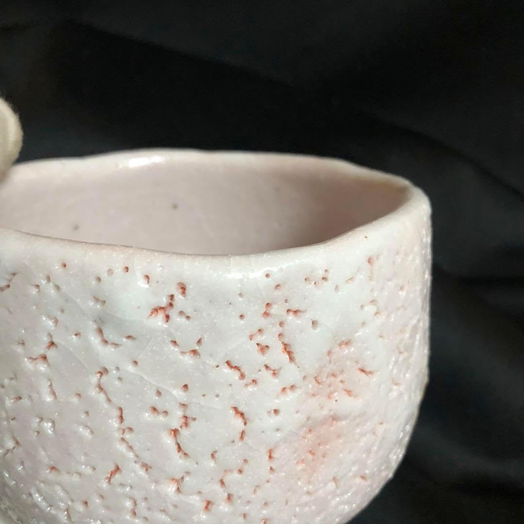 志野 茶碗 抹茶碗 加藤健 共箱 共布 栞 源九郎窯 ※海外発送