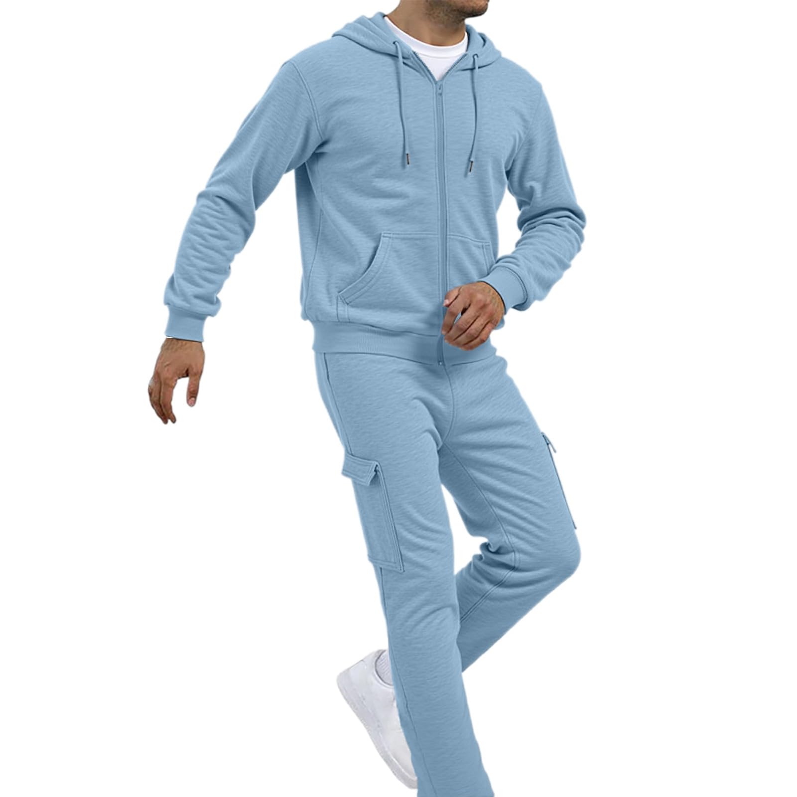 Générique Set da uomo in cotone 2 pezzi tuta da jogging sportiva felpa pantaloni casual traspirante ampio allenamento palestra casa trendy A85