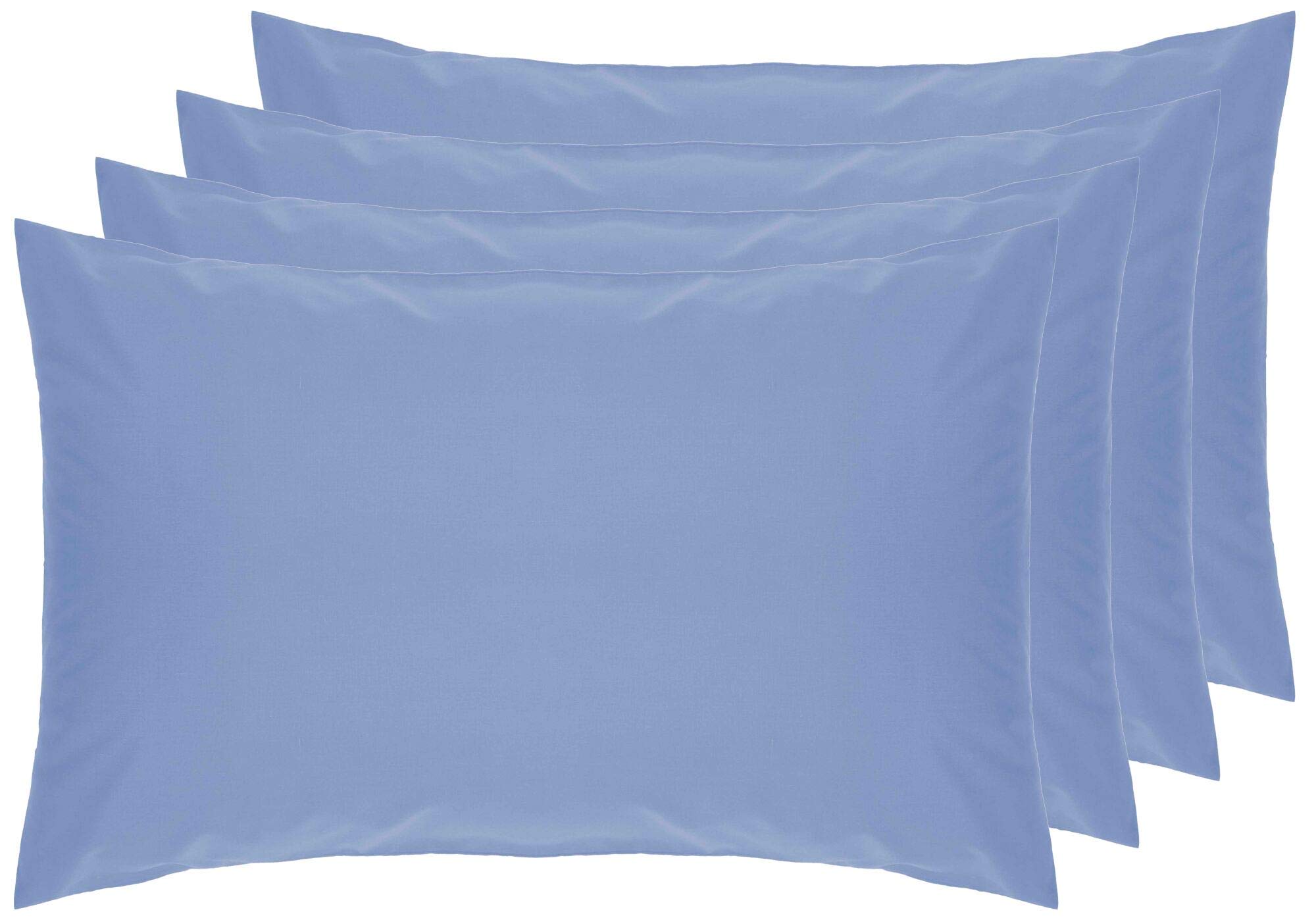 Belledorm 4 PACK Blue Pillowcases, 7 Year Guarantee, 200 Thread Count Percale (Housewife, Sky Blue)