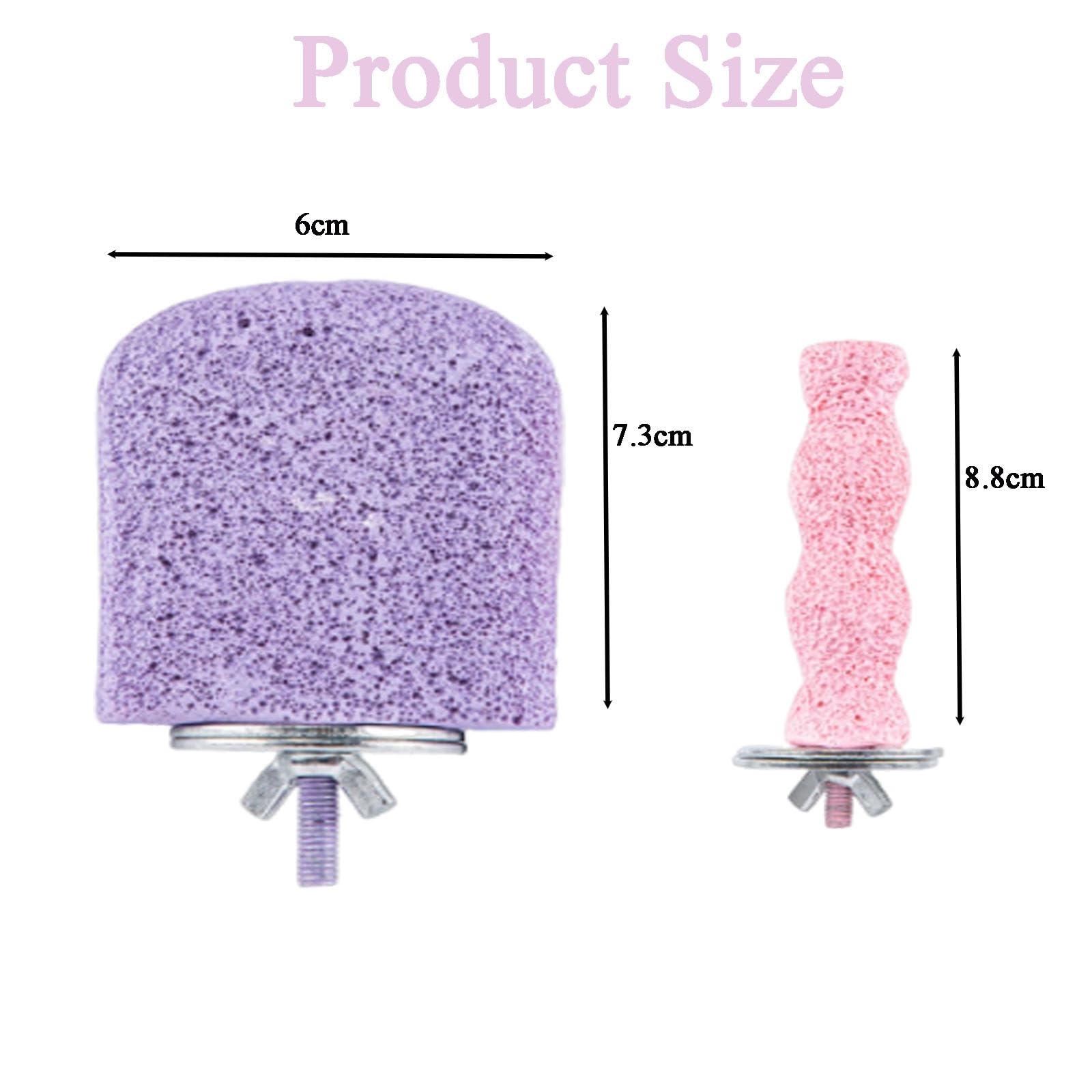 GETJOY 2 PCS Parrot Perch Set, Wavy Claw Grinding Stick with Ice Cream Budgie Perch - Image 2