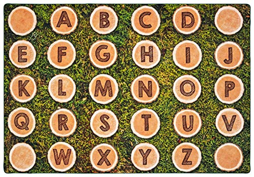 Carpets for Kids 60618 Alphabet Tree Rounds Literacy Seating Classroom Rug 8ft x 12ft Rectangle Brown