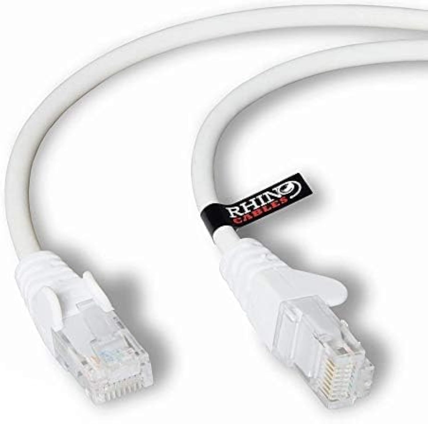 rhinocables CAT 6 High-Speed Gigabit Ethernet Cable - Patch Network Lead for LAN| Snagless UTP With LSZH Jacket | RJ45 Connector - Internet, Router, Modem, Smart TV, PC & More (2m, White, Pack of 1)