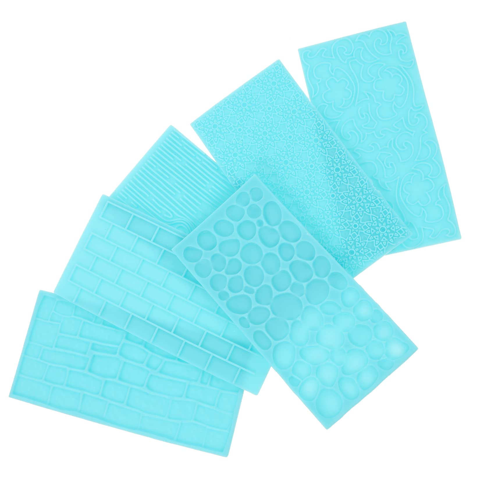 ULDIGI Plastic Clay Texture Molds 6pcs Embossing Pads for Polymer Clay Decorations