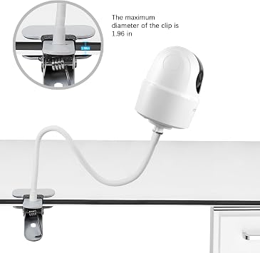 Clip Clamp Mount Compatible with Imou 2K WiFi Security Camera Indoor Pet Dog Baby Camera (White)