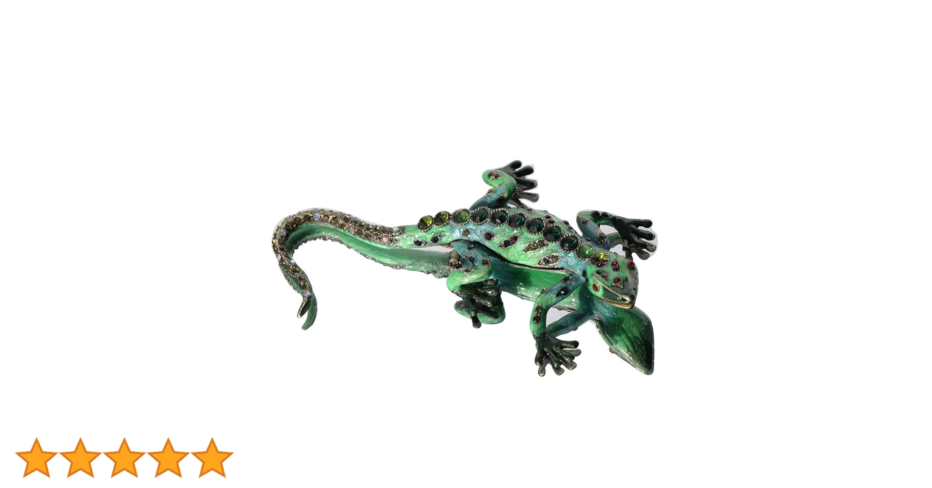 Amazon｜Waltz&F 手描くジュエリーボックス 緑のトカゲ
