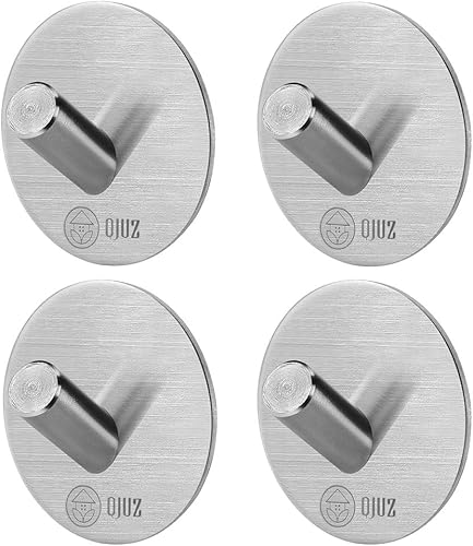 Vista 8 de QJUZ Gancho para bata de doble punta, ganchos adhesivos, ganchos de pared resistentes, ganchos para toallas de acero inoxidable, gancho de ducha