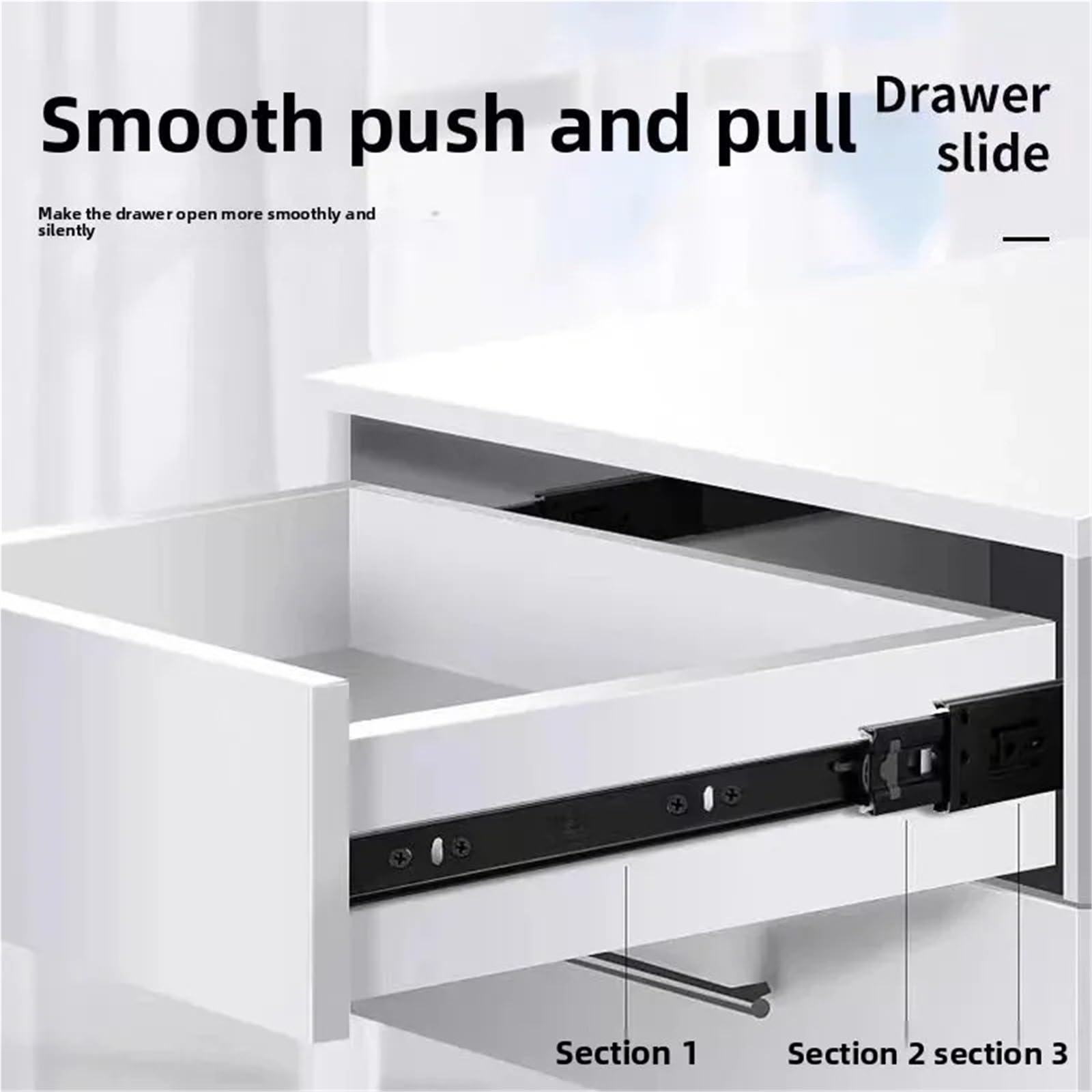 Guide per cassetti ad estrazione totale, Guide for cassetti Hardware for armadio a due sezioni in acciaio laminato a freddo da 10-20 pollici(14-inch)