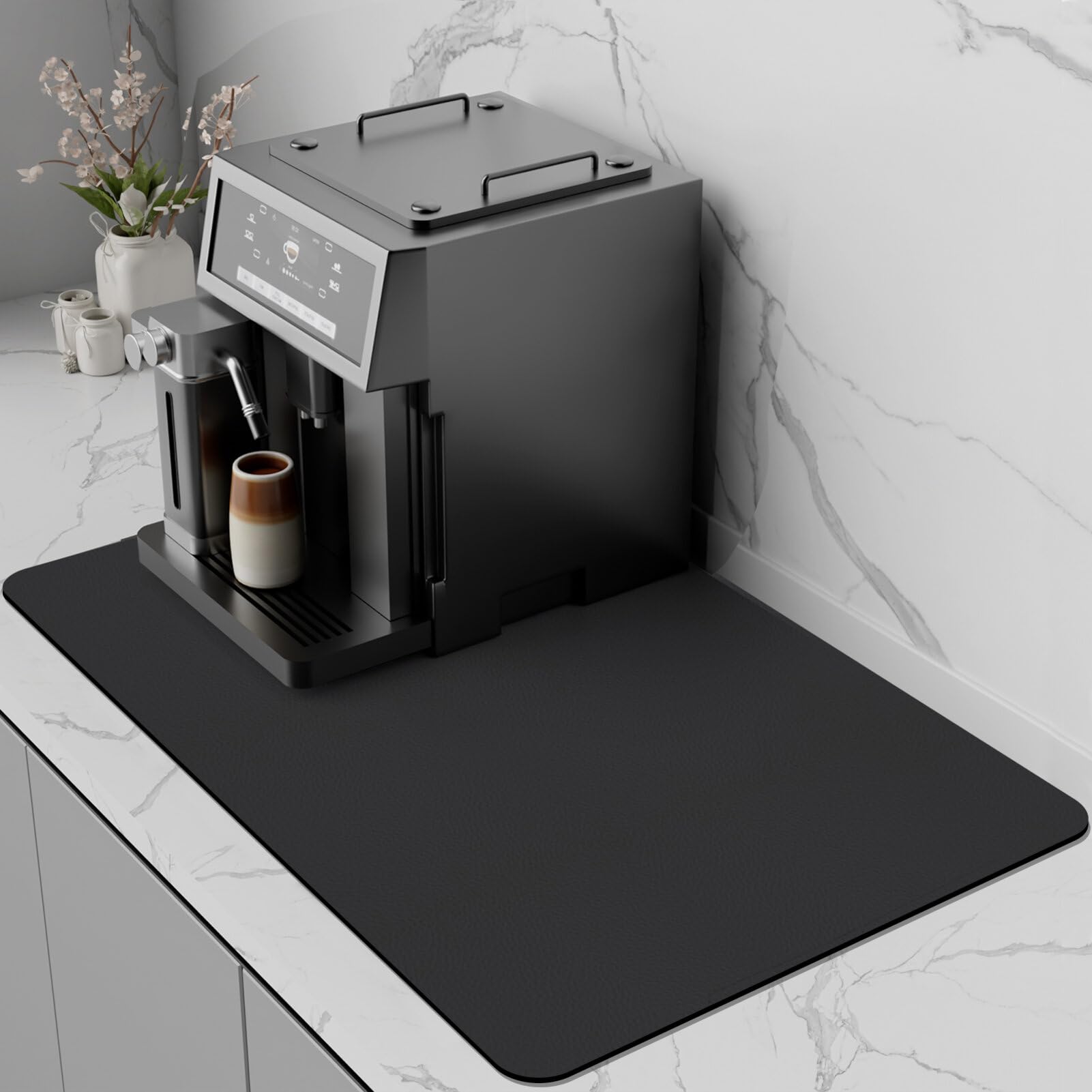 SARTNP Coffee Mat Coffee Machine Mat Rubber Backed Absorbent Dish Drying Pad for Kitchen Counter, Espresso Accessories