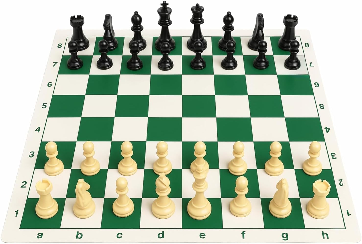 Chess Tournament Large Portable Chess Set 50 cm × 50 cm with Big Plastic Pieces, Non-Slip Weighted Pieces, Roll-Up Board and Carry Tube for Travel, School and Home