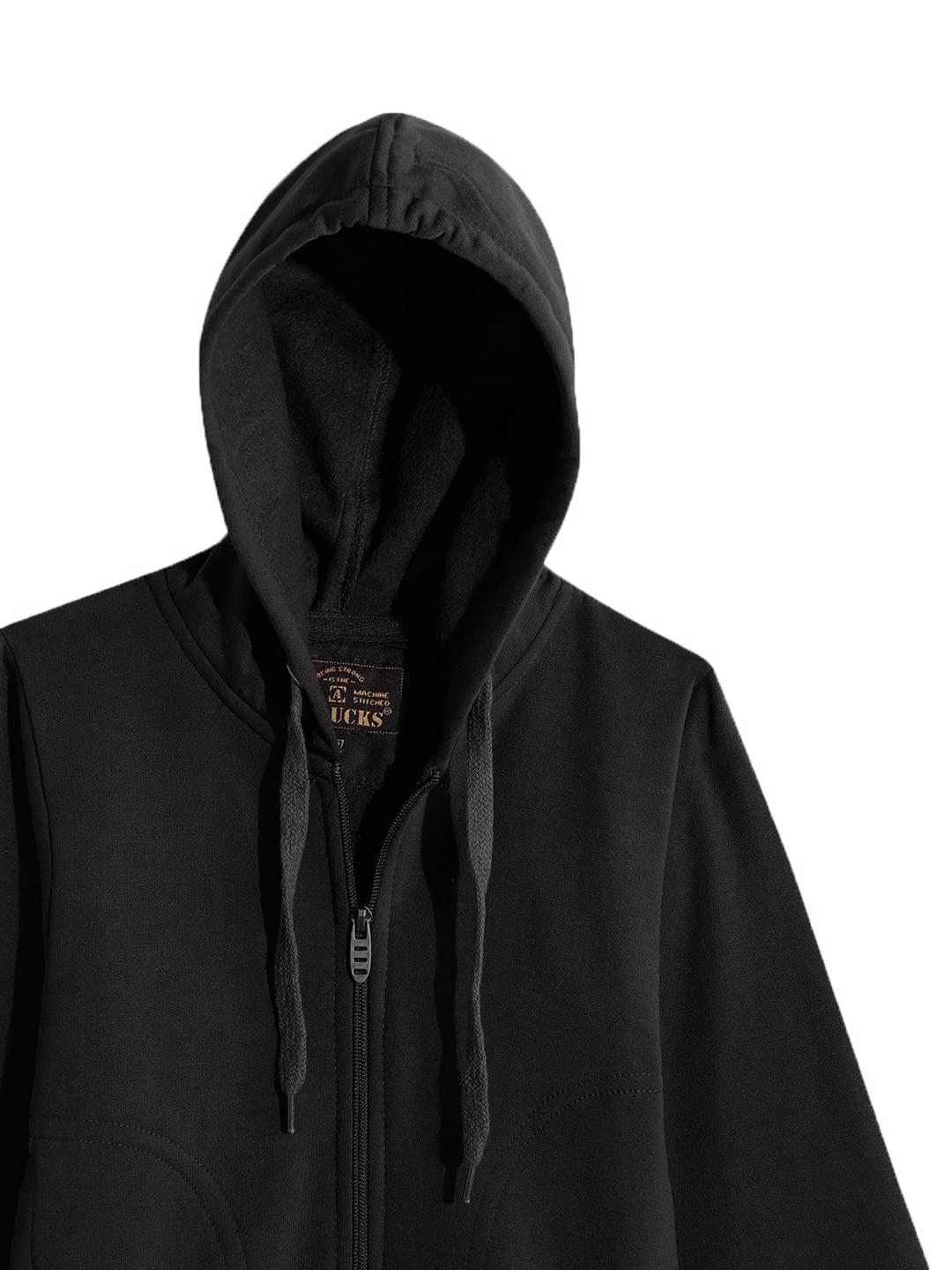 ADBUCKS Rich Cotton Full Sleeves Zipper Regular Fit Sweatshirt for Girls and Boys Jacket with Hoodies (Black, 6-7 Year Small) 2