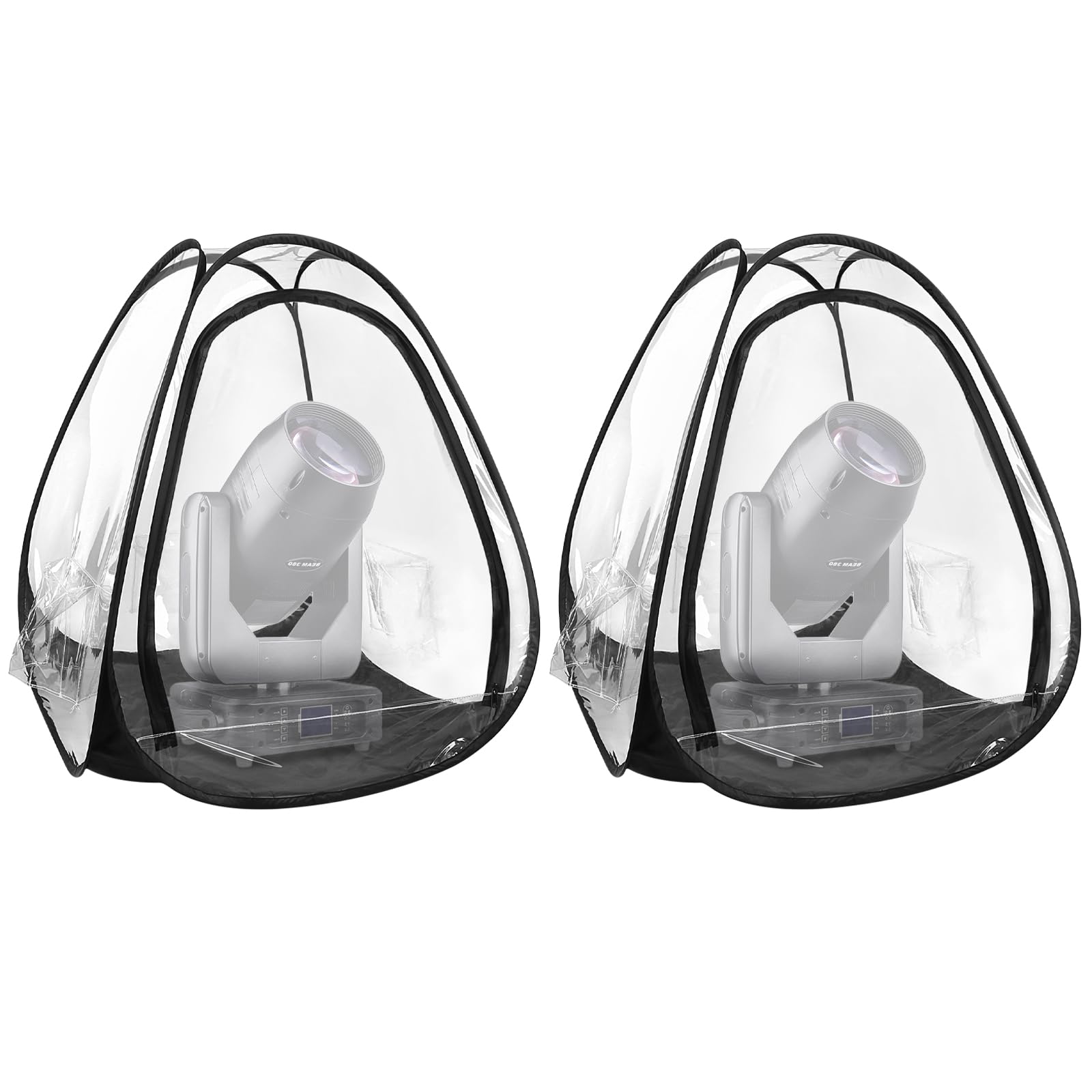 Copertura antipioggia professionale per teste mobili, accessorio di protezione per l'illuminazione del palco impermeabile e antipolvere, copertura antipioggia trasparente da terra, confezione da 2