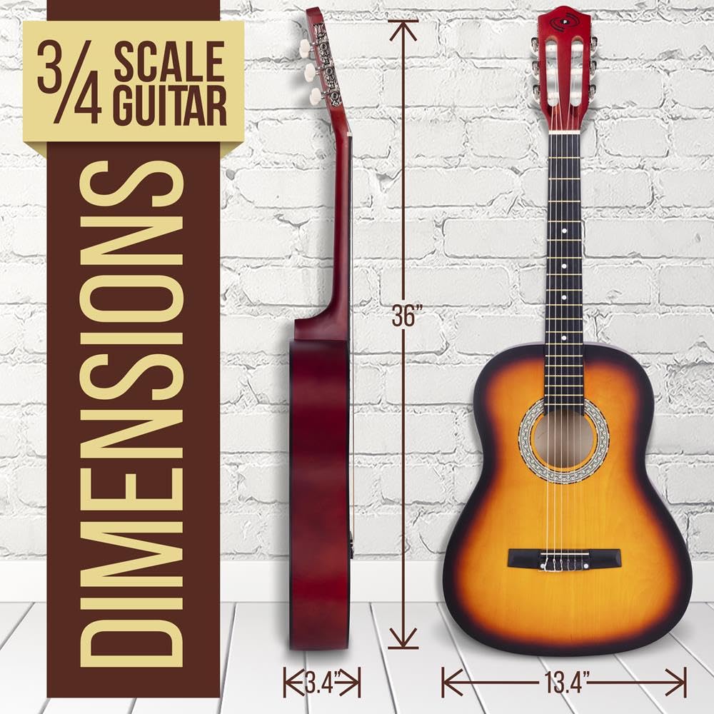 Pyle Sunburst - Chitarra classica 3/4 per destrorsi