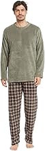 TRAMAS+ Men's Winter Pyjamas, Coral Pyjamas with Long Sleeve Fleece and Long Trousers, Comfortable and Warm Pyjama Set