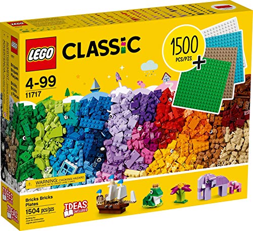 Lego 11717 Classic Bricks Bricks Plates, Large Creative Building Toy for Kids, Gift for Boys and Girls Age 4 Plus with Wheels, Windows & 4 Baseplates