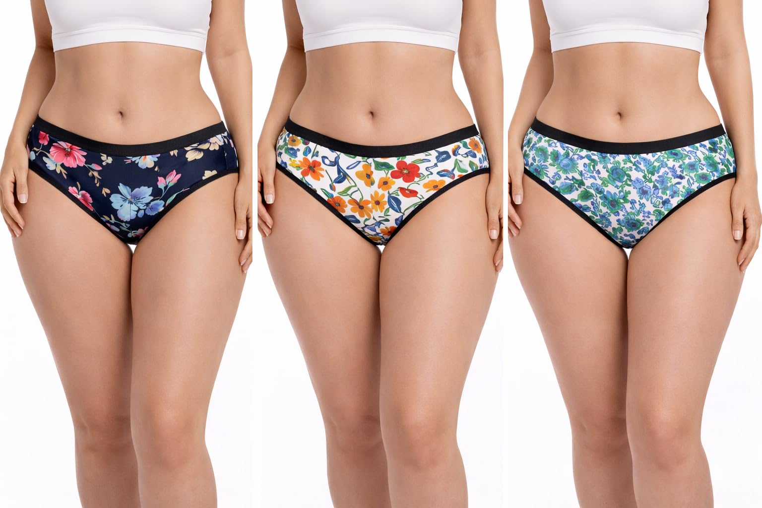 Premium Women Cotton Printed Panty Combo | Free Size Stretchable Inner | Ultra-Soft Breathable Fabric | Stylish Multicolor Floral Design | Smooth Elastic Waist | Ladies Comfort Inner| Set of 3-picture-31