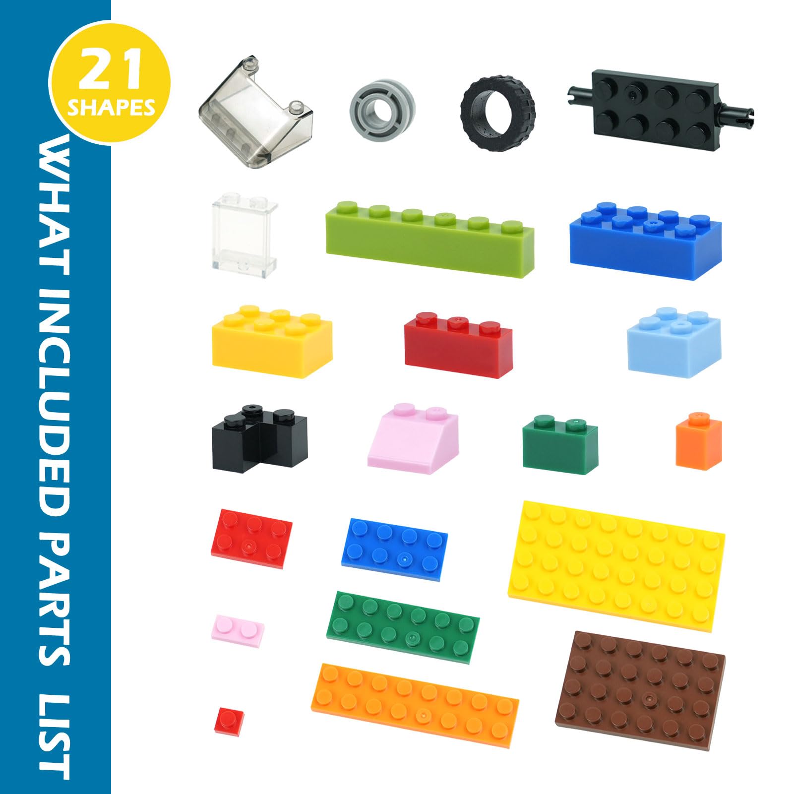 Classic Creative Building Blocks, 320 Pieces Wheels And Axles Tires Car Parts, Construction Toy Gift For Boys And Girls - Image 2