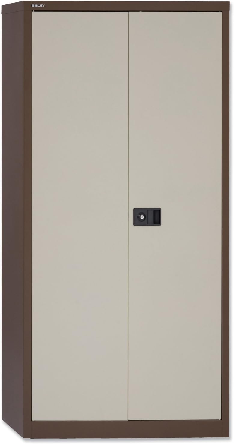 Trexus Storage Cupboard Steel 2-Door W914xD400xH1806mm Brown and Cream