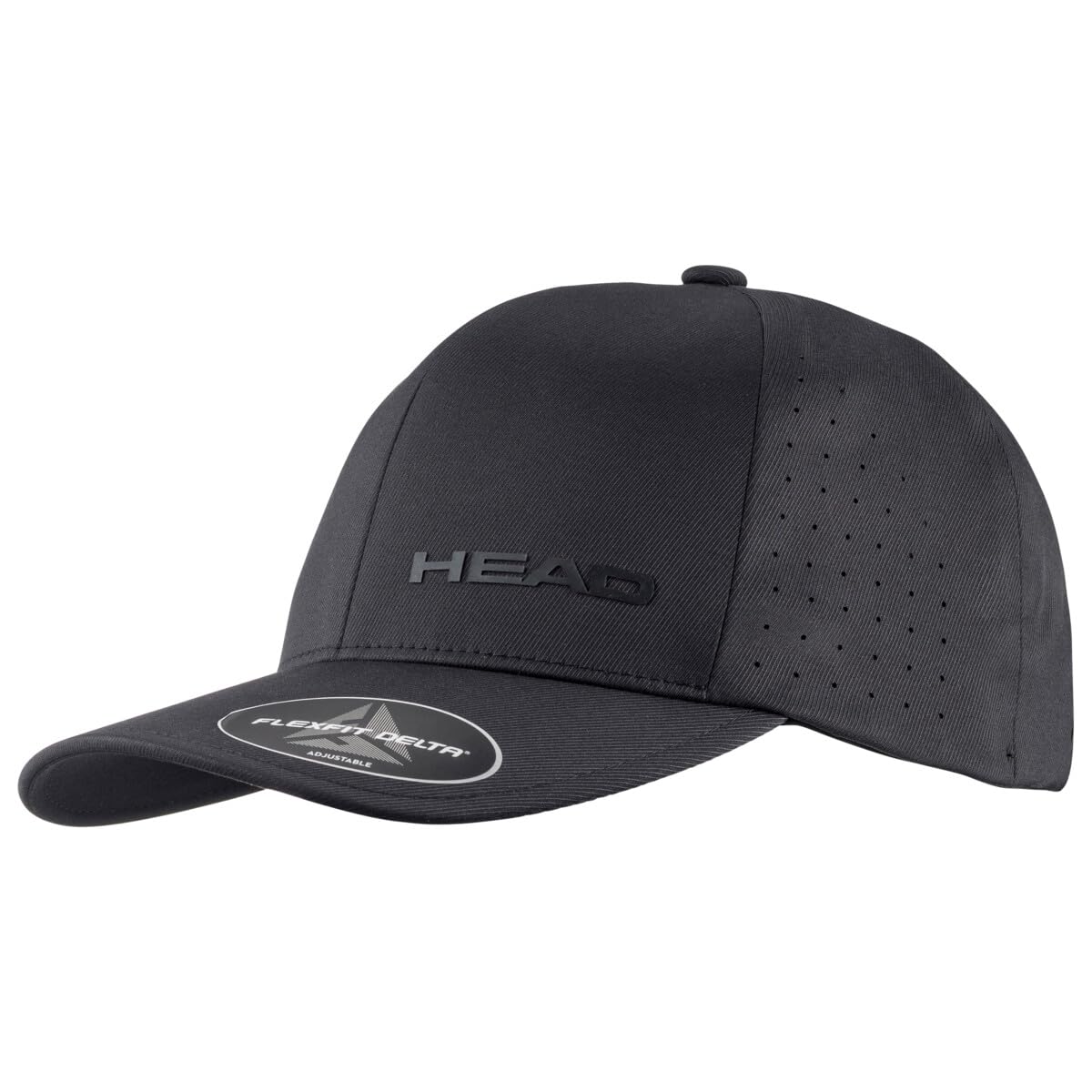 HEAD Delta Flexfit cap Cappello Visiera, Cappellino Berretto, Nero, Taglia Unica Unisex-Adulto