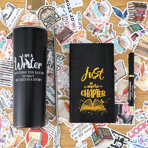 Roshtia 103 Pcs Funny Writer Gifts for Men Women Author Writers Gift Set Includes Tumbler Notebook...