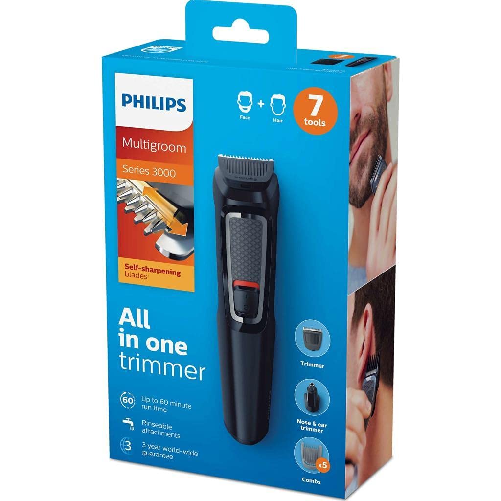 Philips Multigroom Series 3000 7-in-1, für Gesicht, Haare und Körper mit DualCut-Technologie (Modell MG3720/15)