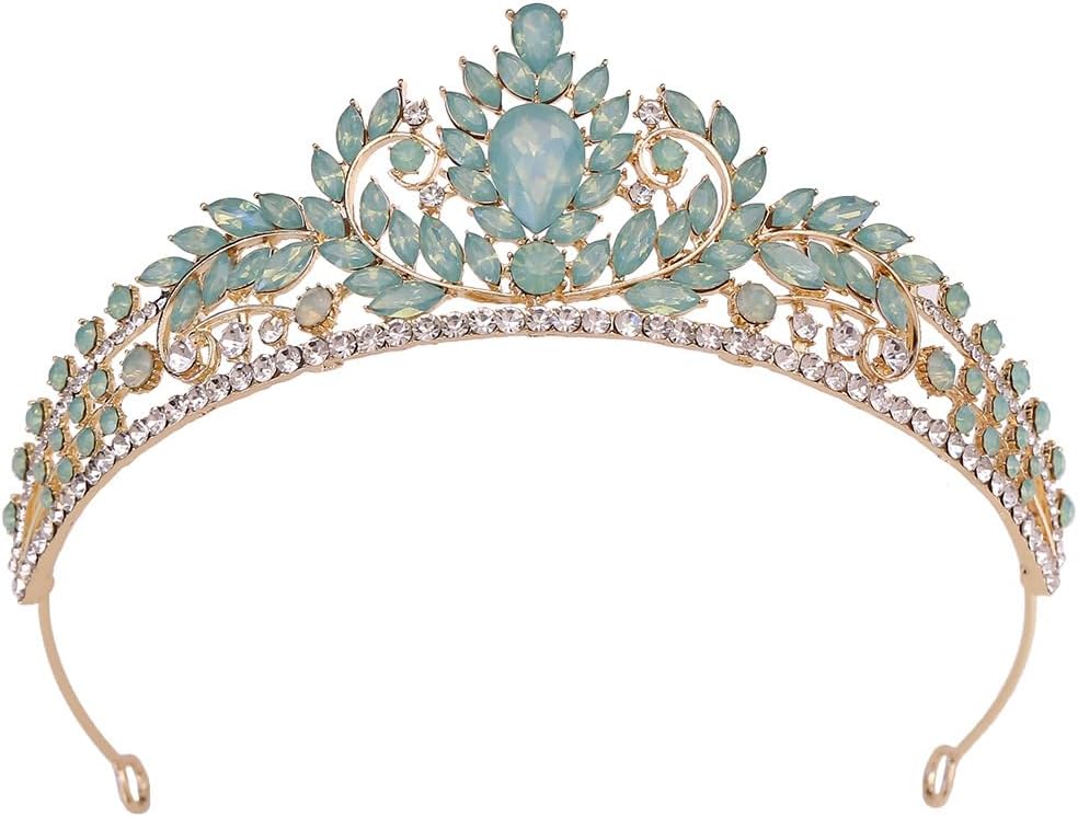 王冠 ティアラ 女性のジュエリービューティコンテストの誕生日ブライダルウェディングページェント女王ページェントのためのラインストーン クリスタル ティアラクラウン、大人用クラウン、レディースヘアアクセサリークラウンティアラゴージャスなジルコンクリスタル ... 女性用クラウン - 女の子用クラウン - ヴィンテージバロッククイーンティアラ（ウェディングページェントプロムヘッドピース用）（グリ