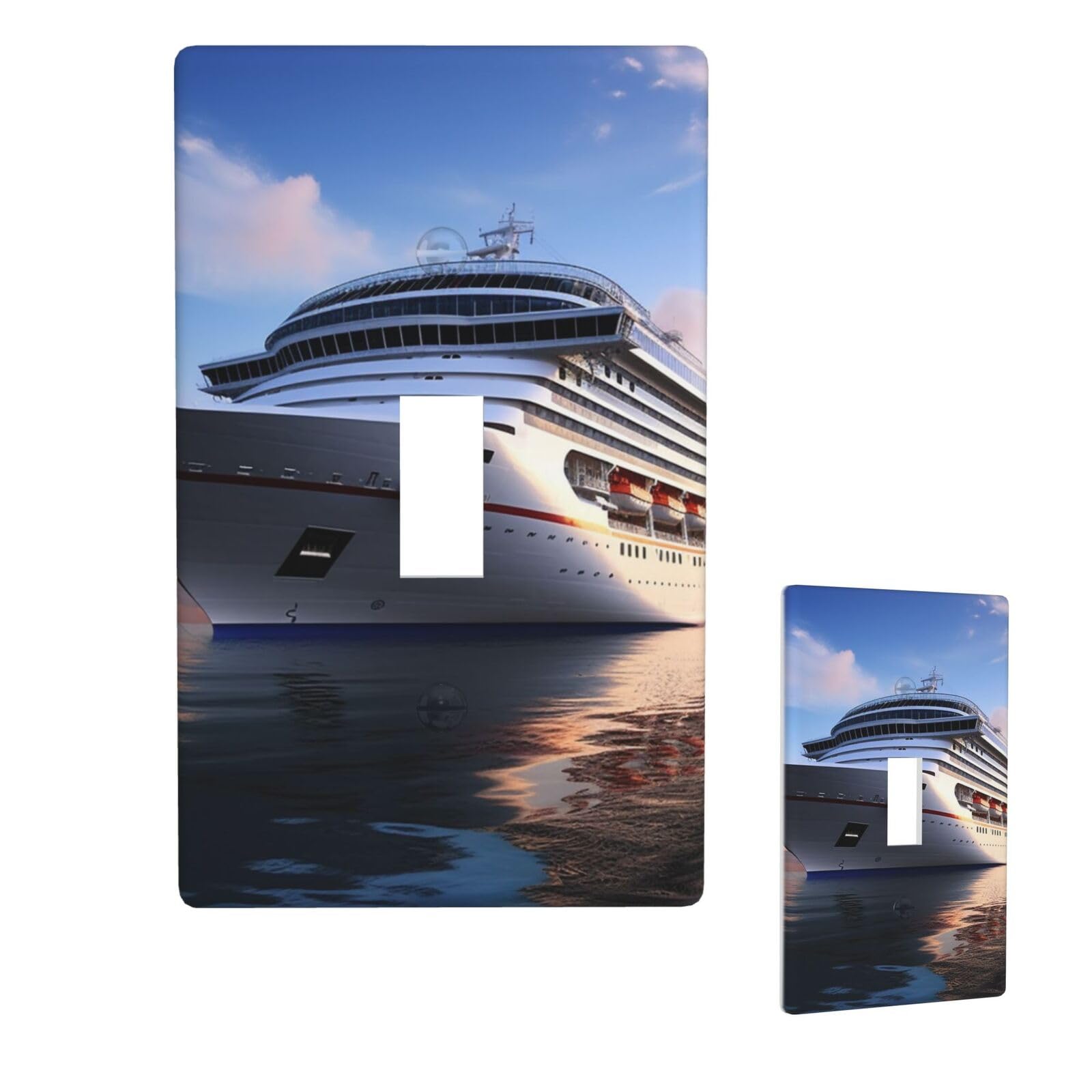 1 Gang Single Toggle Wall Plates, Unbreakable Decorative Light Switch Plate Covers Cruise Ships Electrical Switchplate Cover Faceplate For Bathroom Kitchen Decor